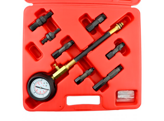 Kit comprobador de presión de combustible / inyección con manómetro y adaptadores - Imagen 2