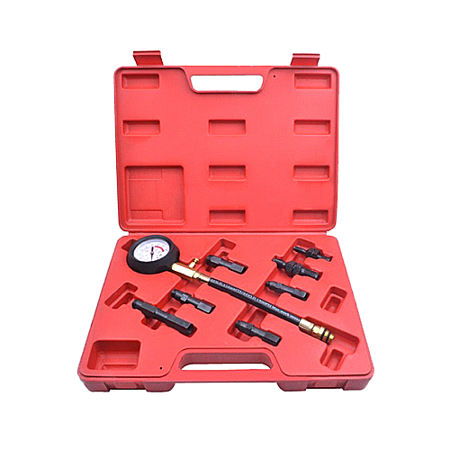 Kit comprobador de presión de combustible / inyección con manómetro y adaptadores