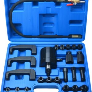 24 Piezas Extractor de inyectores de Combustible Diesel neumáticos, con 3 Piezas Herramientas de extensión para extraer el inyector Inferior